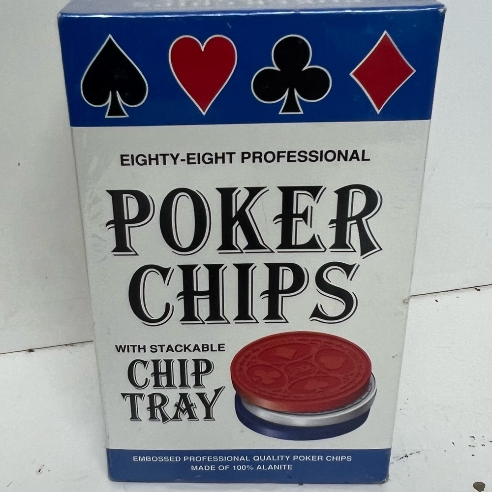 New Eighty-Eight Professional Poker Chips with Stackable tray.